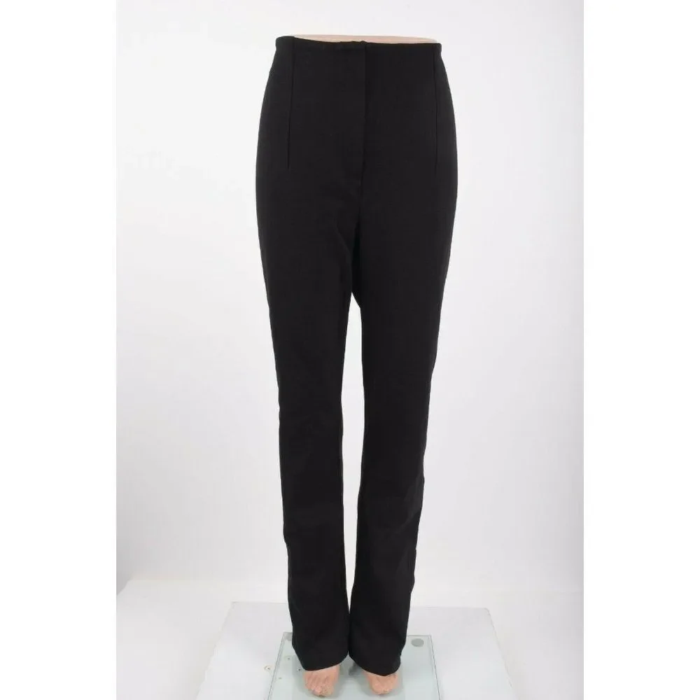 Zara Womans Skinny Pants Trousers XXL Black Split Hems Stretch 2888/242 NWT
